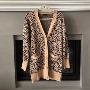 J. Crew Leopard Print Cardigan - Tan and Black